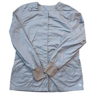 Butter-Soft Originals Women's Silver 3-Pocket Warm-up Scrub Jacket Size Large